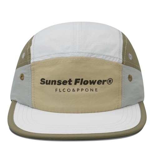 Clakllie Schnelltrocknend Baseball Cap Flat Bill Basecap 5 Panel Flat Brim Cap Leichtes Sommer Schildmütze UV Protection Flach Cap UPF 50+ Sonnenkappe,White von Clakllie