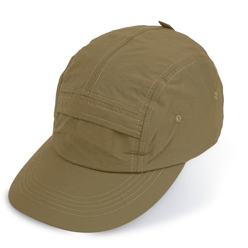 Clakllie 5 Panel Running Cap Schnell Trocknend Baseball Cap Low Profile Dad Hut Atmungsaktiv Basecap UV-Schutz Sommer Kappe,Khaki von Clakllie