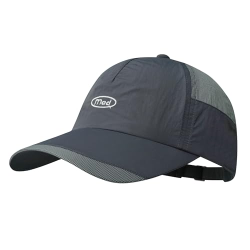 Clakllie Schnelltrocknend Basecap für Herren Atmungsaktiv Outdoor Kappen Wasserdicht Sport Kappe Unstructured Running Cap,BSSC2558-Dark Grey von Clakllie
