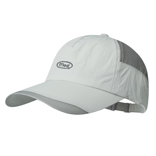 Clakllie Schnelltrocknend Basecap für Herren Atmungsaktiv Outdoor Kappen Wasserdicht Sport Kappe Unstructured Running Cap,BSSC2558-Light Grey von Clakllie