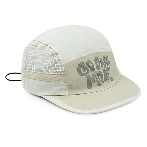 Clakllie Schnelltrocknend Short Brim Basecap Atmungsaktiv Mesh Baseball Cap Verstellbar Sonnenschutz Leichte Flat Brim Snapback Kappe Outdoor Running Kappe,BSSD2504-Beige von Clakllie