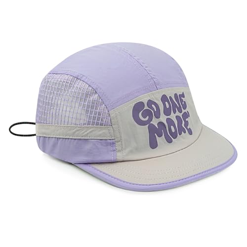 Clakllie Schnelltrocknend Short Brim Basecap Atmungsaktiv Mesh Baseball Cap Verstellbar Sonnenschutz Leichte Flat Brim Snapback Kappe Outdoor Running Kappe,BSSD2504-Purple von Clakllie