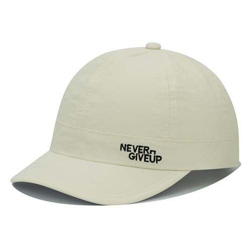 Clakllie Schnelltrocknend Short Brim Cap für Herren Damen Leicht Basecap Wasserdicht Running Dad Caps,BSSQ2505-Cream von Clakllie