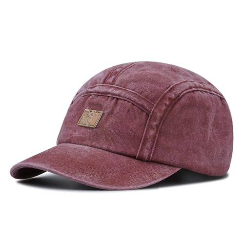 Clakllie Schwarz 5 Panel Cap - Leichtes Basecap für Herren und Damen, Classic Cotton Schirmmütze, UV Schutz, Vintage Sommer Cap, Verstellbar, Sport Kappe für Golf und Tennis von Clakllie