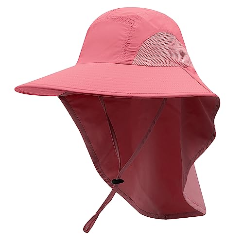 Clakllie Sommer Outdoor Sonnenhut Breite Krempe Fishing Hat Flap Cover Hat Breathable Mesh Angelhut Polyester Hat with Neck Protection von Clakllie
