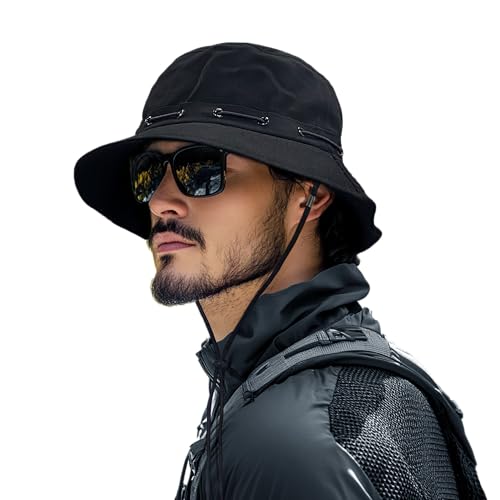 Clakllie Sommer Sonnenhut Herren Damen Fischerhut mit Breiter Krempe Adjustable Bucket Hat Faltbar Anglerhut Mode Fischermütze Outdoor Safari Boonie Hat von Clakllie