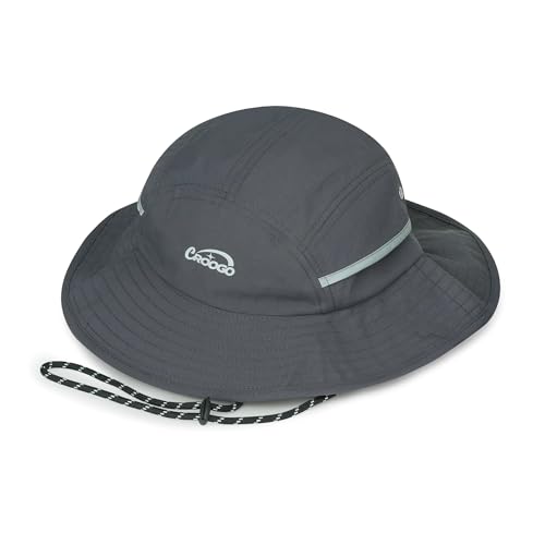 Clakllie Sonnenhut Herren UPF 50+ Surfmütze UV Schutz Anglerhut mit Kinnband Faltbar Safarihut Breite Krempe Buschhut für Draussen Reisen,SHS2506-Black von Clakllie
