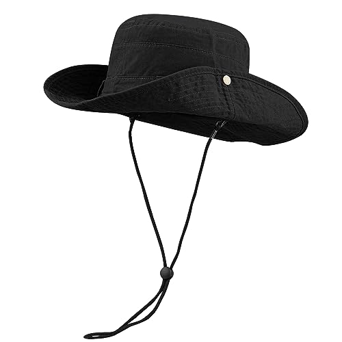 Clakllie UV Schutz Bucket Hat Baumwolle Faltbar Eimerhut Unisex Mode Anglerhut UPF50+ Sommer Sonnenhut Wide Brim Outdoor Huts mit Kinnriemen von Clakllie