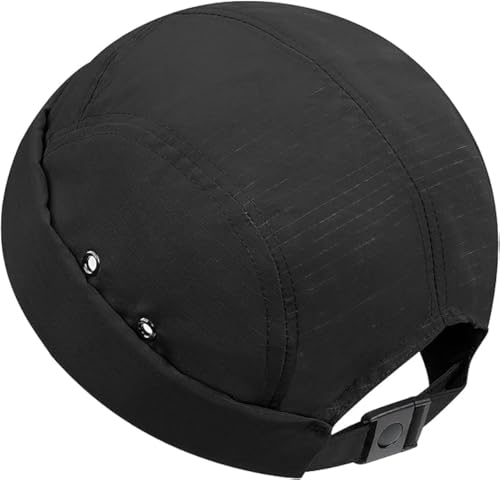 Clakllie 5 Panel Docker Cap Atmungsaktiv Mütze Ohne Schirm Rolled Cuff Hafenmütze Beanie Hut Vintage Seemannsmütze Worker Cap,DBH01-Black von Clakllie
