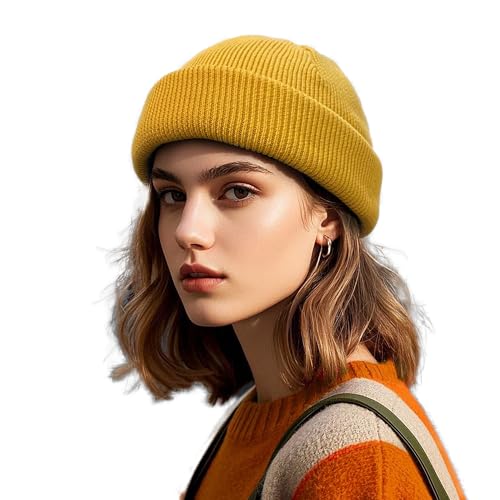 Clakllie Warm Bequem Feinstrick Seemanns Mütze Fischermütze Wintermütze Winter Thermo Strickmützen Unisex,Weich&Stretchy Skull Cuffed Dogger Hats Cap Rollup Edge Schädeldecke Trawler Beanie Watch Hut von Clakllie