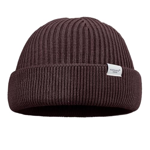 Clakllie Warm Kurz Merino Seemanns Mütze Klassische Bequem Wintermützen Wollmütze Fischermütze Weich Acryl Strickmützen Skull Beanie Cuffed Hat Thermo Vintage Feinstrick Knit Beanies Watch Dogger Cap von Clakllie