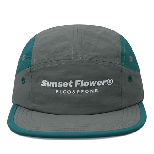 Clakllie Wasserdicht 5 Panel Basecap Herren Damen Flat Brim Baseballmütze Quick Dry Snapback Hut Leicte Sports Cap UV-Schutz Sommer Trucker Cap (CDGE-DFB1-N-Gray) von Clakllie