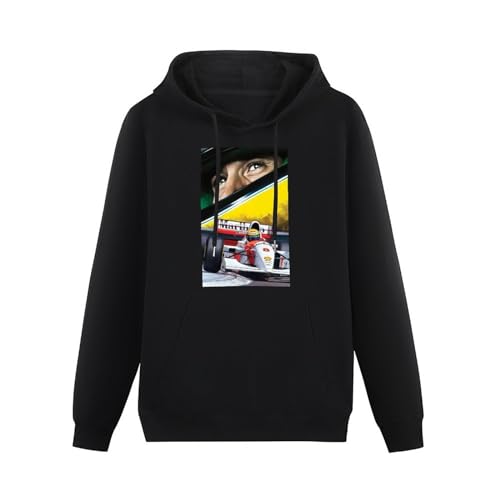 Clamguard Senna Ayrton Driver Brazil Mens Sweatshirts Cotton Unisex Black Pullover Hoodies 3XL von Clamguard