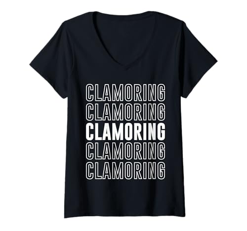 Damen Geschrei T-Shirt mit V-Ausschnitt von Clamoring Apparel