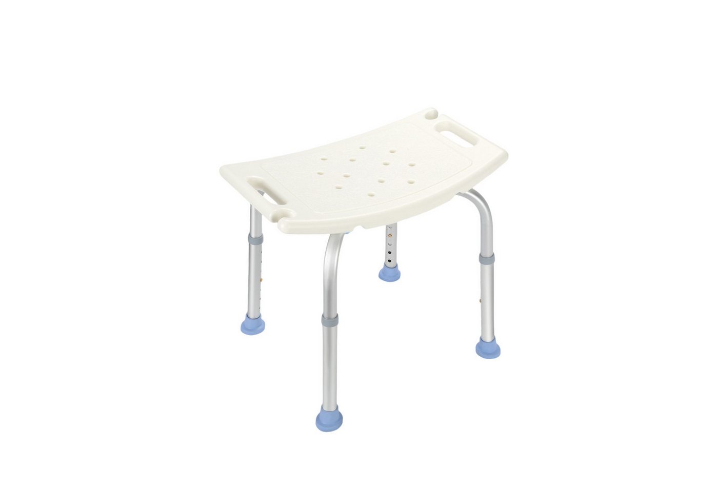 Clanmacy Duschhocker Badhocker Aluminium Duschstuhl Duschsitz stabil Badsitz, belastbar bis 136 kg, Höhenverstellbar von Clanmacy