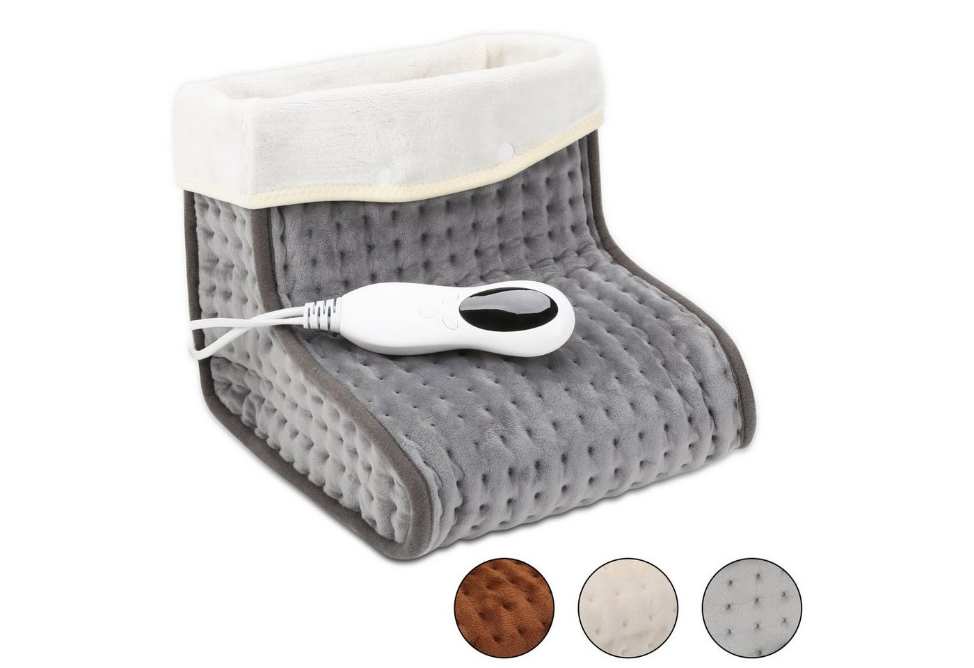 Clanmacy Elektrofußwärmer Fußwärmer 10 Temperaturstufen & Timer Fußheizung elektrisch dunkelgrau von Clanmacy