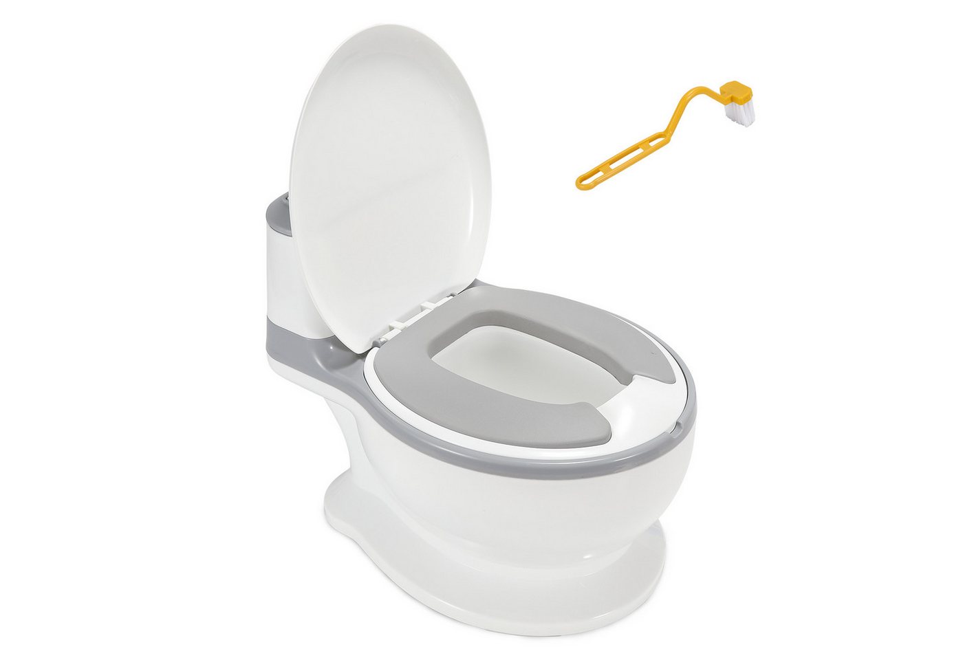 Clanmacy Toilettentrainer WC Potty weiß Toilettentrainer Kinderklo Lern Töpfchen mit Spülsound, Kindertoilette von Clanmacy