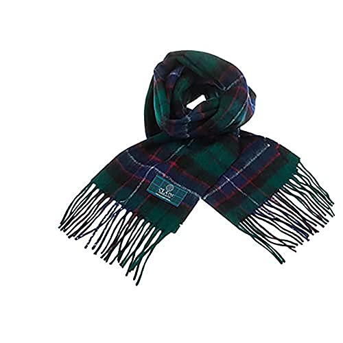 Clans of Scotland - Schal aus reiner Lammwolle, schottischer Clan-Schottenkaro, 100 % Wolle, Schottenkaro, Flugzeug-Schal, perfekt für Männer und Frauen, 30,5 x 152,4 cm, RUSSEL, M von Clans of Scotland