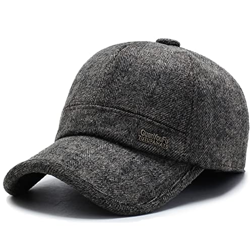 CLAPE Baseballmütze mit Ohrenschutz Cap Herren Wool Baseball Cap with Ear Flaps Trucker Dad Hat Cap Outdoor Sport Cappy von CLAPE