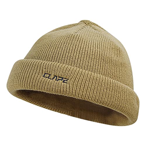 CLAPE Beanie Herren Kurz Strickmütze Unisex Trawler Winter Beanie Hat Trawler Mütze Warm Cuffed Plain Cap Watch Hat Wintermütze von CLAPE