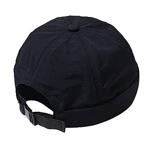 CLAPE Quick Dry Cap Ohne Schirm Cap Docker-Cap Herren Seemannsmütze Sommer Fisherman Beanie Rolled Cuff Skullcap Wasserdicht Brimless Watch Cap Hat Harbour Hat, Schwarz von CLAPE