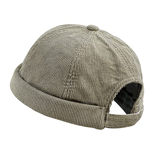 CLAPE Corduroy Cotton Docker Cap Cord Dockermütze Kurz Kappe Ohne Schirm Seemannsmütze Rolled Cuff Brimless Cap Rollmütze Herren von CLAPE