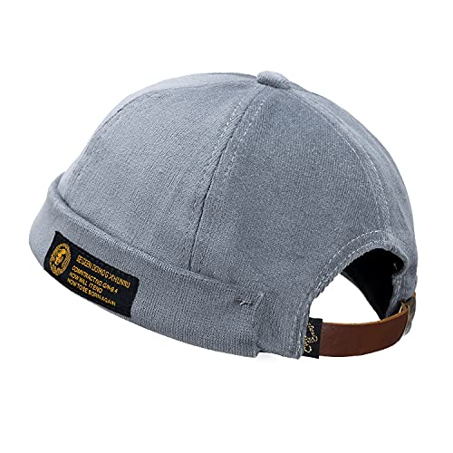 CLAPE Corduroy Docker Cap Herren Damen Verstellbar Cap Ohne Schirm Dockermütze Seemannsmütze Retro Beanie Brimless Hat von CLAPE