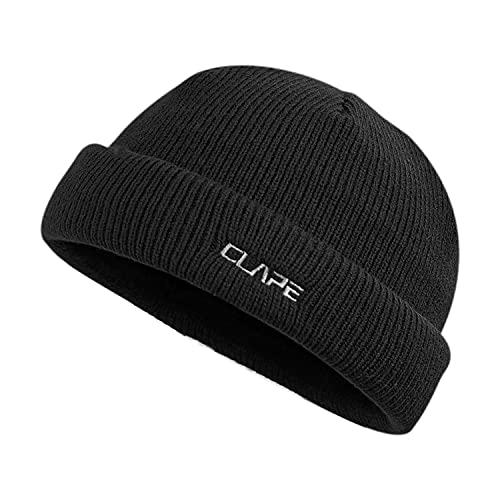 CLAPE Embroidered Trawler Beanie Hat Unisex Feinstrick Beanie Mütze Trawler Mütze Autumn Winter Strickmütze Kurz Wollmütze Herren von CLAPE