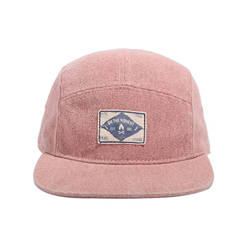 CLAPE Flat Brim Baseball Cap Herren Damen Classic 5 Panel Snapback Cap Gewaschene Baumwolle Trucker Cap UV Schutz Outdoor Kappen Pink 5P02 von CLAPE