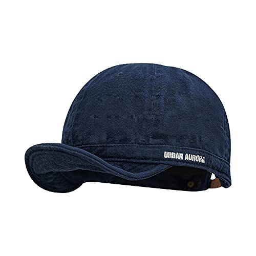 CLAPE Short Brim Cap Herren Damen Baumwolle Basecap Adjustable Baseball Cap Polo Dad Cap Classic Sports Cap UPF50+ Sun Cap Flat Brim Snapback Cap von CLAPE