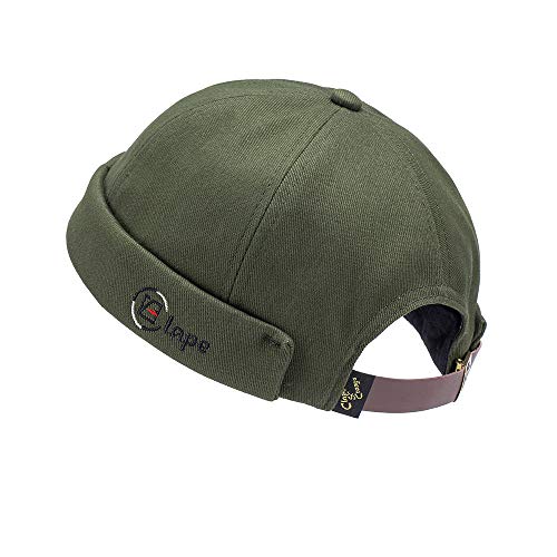 CLAPE Hafenmütze Seemannsmütze Docker Mütze Cap Herren Herrenmütze Bikercap Hat Rollmütze Fishermans Beanie Seebär Hafenarbeiter Mütze Green OG01 von CLAPE
