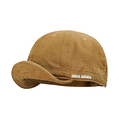 CLAPE Kappe Kurzer Schirm Fashion Short Brim Baseball Cap Verstellbar Baseballkappe Baumwolle Baseballmütze Leichte Sport Running Kappe,Khaki von CLAPE