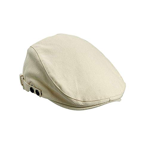 CLAPE Klassisch Schirmmütze Flatcap Baumwolle Schiebermütze Herren Sommer Baskenmütze Herren Gatsby Newsboy Cap Barette Cap, Khaki von CLAPE