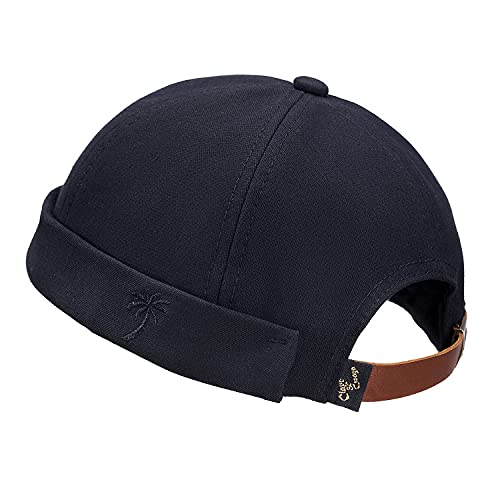 CLAPE Sailor Cap Rolled Cuff Retro Brimless Beanie Hat Strapback Skullcap Unique Street Casual Cotton Brim-Less Docker Cap von CLAPE