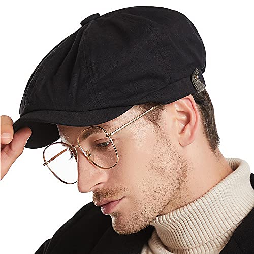 CLAPE Shelby Mütze Baumwolle Schiebermütze für Männer 8 Panel Newsboy Cap Ballonmütze Flat Hat Baker Boy Hut Gatsby Ivy Cap Schlägermütze von CLAPE