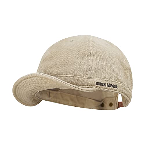 CLAPE Unisex Bestickte Basecap Cotton Baseball Cap Kurzer Schirm Schildkappen Herren Kurz Verstellbar Cappy Flache Kappe Trucker Dad Cap von CLAPE