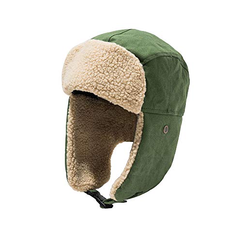 CLAPE Unisex Fliegermütze Trappermütze Bomber Hut Warme Wintermütze Atemventil Trooper Hut Jagdhut Ushanka Ohrenklappe Kinnriemen und Winddichte mütze für Herren und Damen von CLAPE