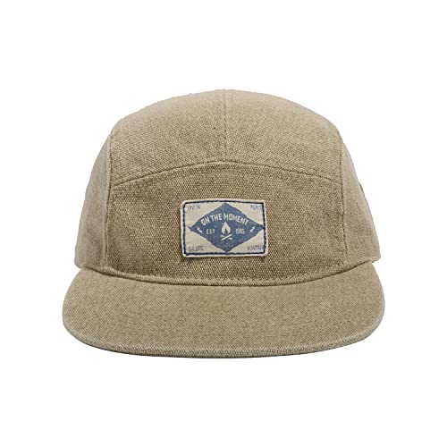 CLAPE Unisex 5 Panel Cap Flat Brim Snapback Basecap Retro Washed Cotton Baseball Cap Outdoor Schildkappen Classic Camp Cap für Herren Damen Khaki 5P02 von CLAPE