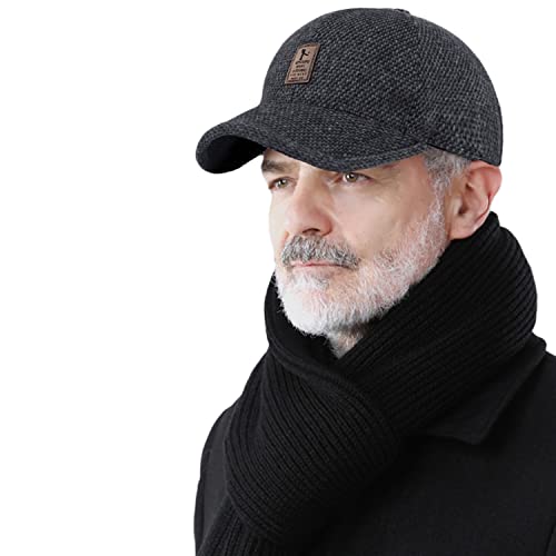 CLAPE Warm Basecap Baseballmütze mit Ohrenschutz Outdoor Kappen Wool Cap Herren Damen Fitted Sport Kappe Winter Kappe von CLAPE