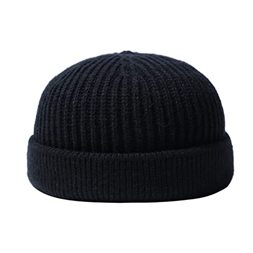 CLAPE Wool Fisherman Beanie Docker Mütze Fischermütze Trawler Winter Beanie Hat Ribbed Strickmütze Rollmütze für Herren Damen von CLAPE