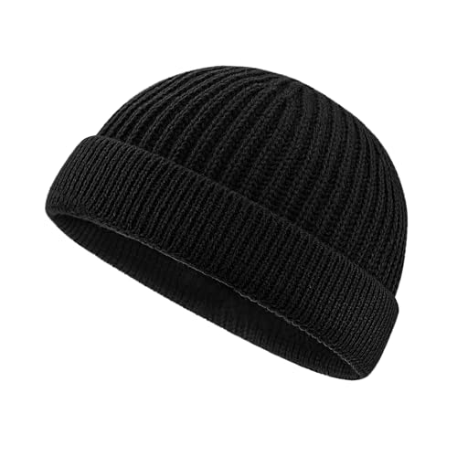CLAPE Wool Fisherman Beanie Docker Mütze Fischermütze Trawler Winter Beanie Hat Ribbed Strickmütze Rollmütze für Herren Damen von CLAPE