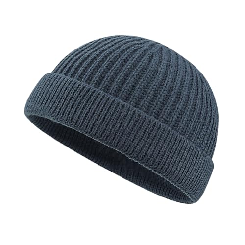 CLAPE Wool Fisherman Beanie Hat Winter Warme Strickmützen Fischermütze Streetstyle Trawler Beanie Watch Hat Rollup Edge Schädeldecke Rollmütze Extra Kurz von CLAPE