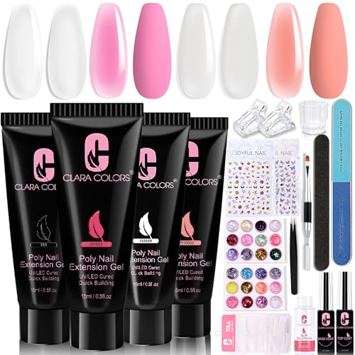 Clara Colors Poly Gel Nagel Polish Set Soak Off UV/LED Nagellack für Frauen Home DIY Nail Art Salon Maniküre Geschenke von Clara Colors