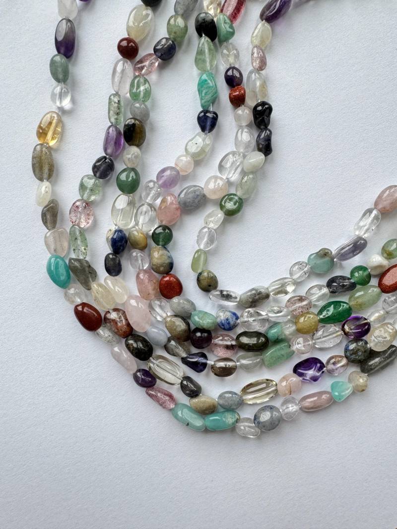 Bunte Kette Aus Natursteinperlen Und Süßwasserperle - Mit Anhänger Geschenkidee Für Sie Verschluss Gold Oder Silber von ClaraAndMeTheLabel