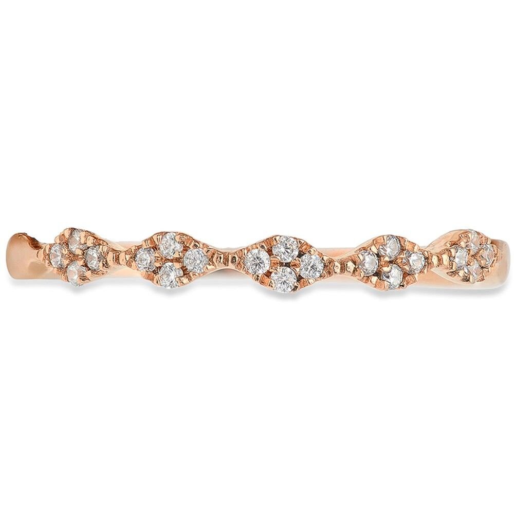 0, 1 Ct Brilliant Rundschliff Konfliktfrei Naturdiamant Klarheit Si1-2 Farbe G-H Rose Solid 14K Oder 18K Gold Stapelbarer Ehering von ClaraPucci