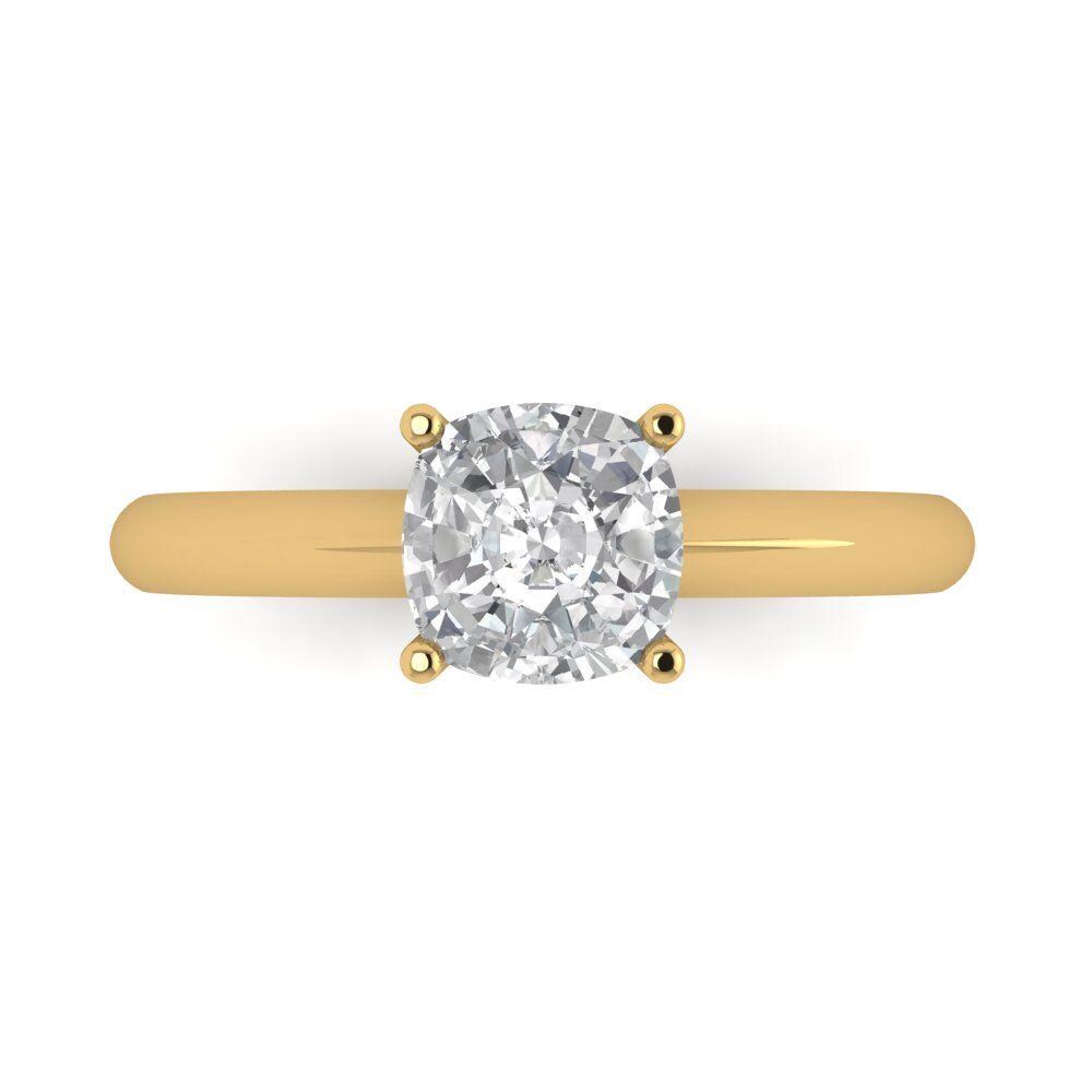 1, 5 Ct Moissanit Verlobung Brautversprechen Hochzeit Jahrestag Statement Ringkissen Schnitt Solide 14K Gelbgold Brautringe von ClaraPucci