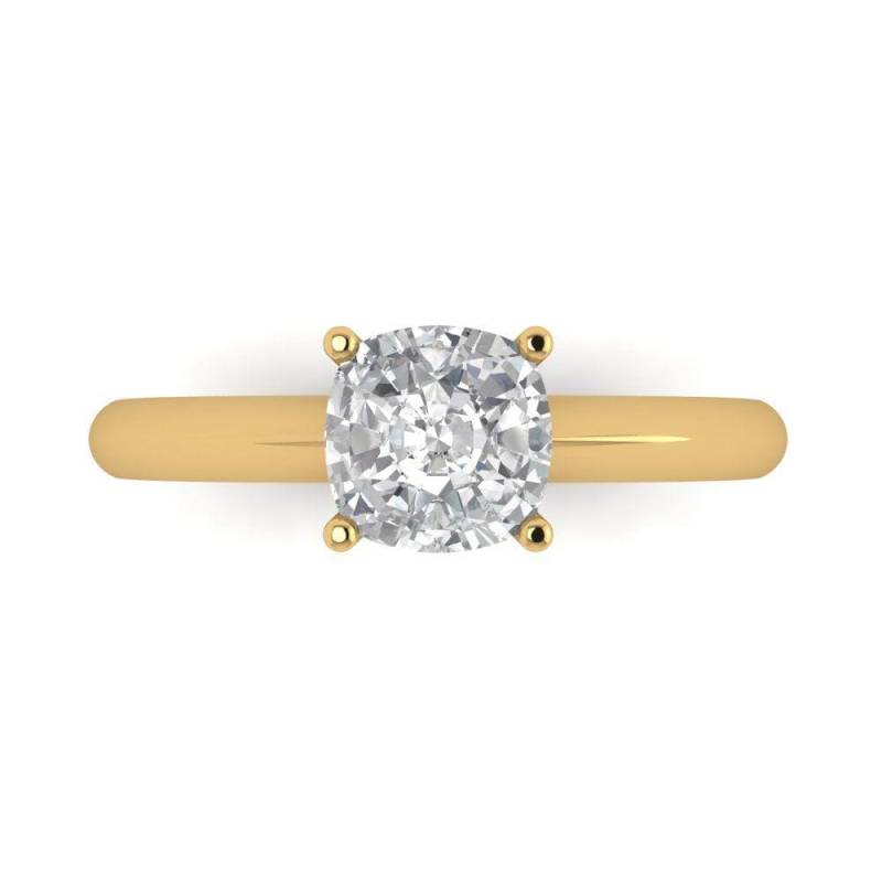 1, 5 Ct Moissanit Verlobung Brautversprechen Hochzeit Jahrestag Statement Ringkissen Schnitt Solide 14K Gelbgold Brautringe von ClaraPucci