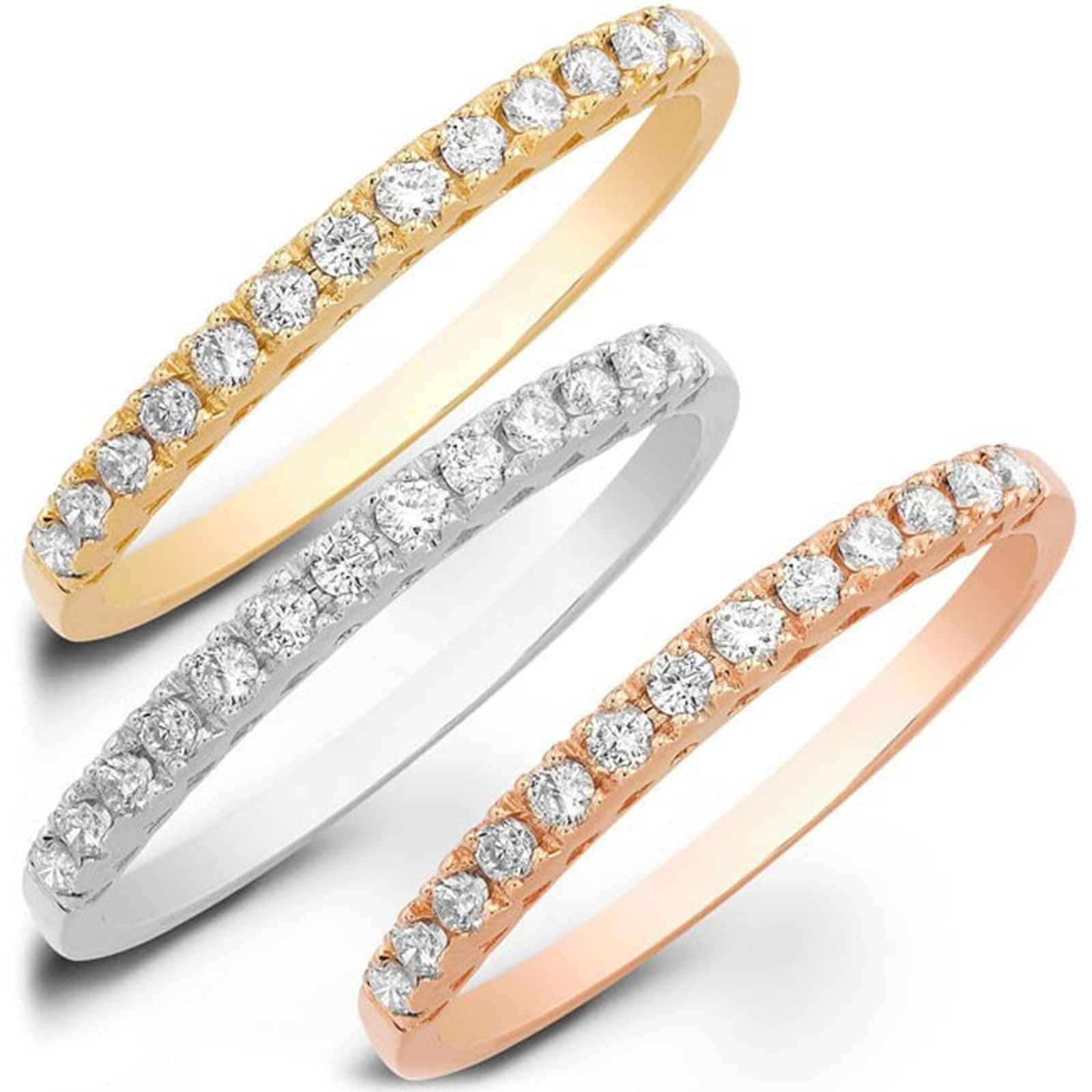 1, 7 Ct Brilliant Rundschliff Konfliktfreie Naturdiamant Klarheit Si1-2 Farbe G-H Weiß/Rose Gelb Massives 14K Oder 18K Gold Stapelbares Band von ClaraPucci