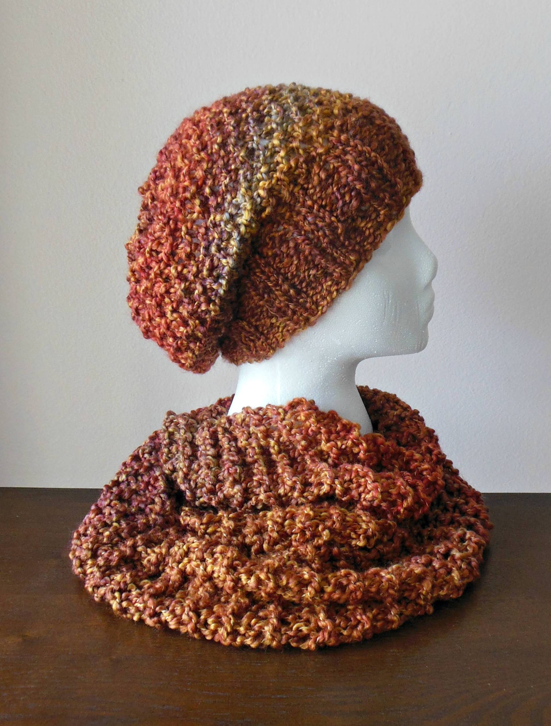 Hand Stricken Bunte Slouchy Hut, Baskenmütze in Rost, Braun Und Gold Hand Stricken Bunte Slouchy Hut, Baskenmütze in Rost, Braun Und Gold von ClaraRuthScarves