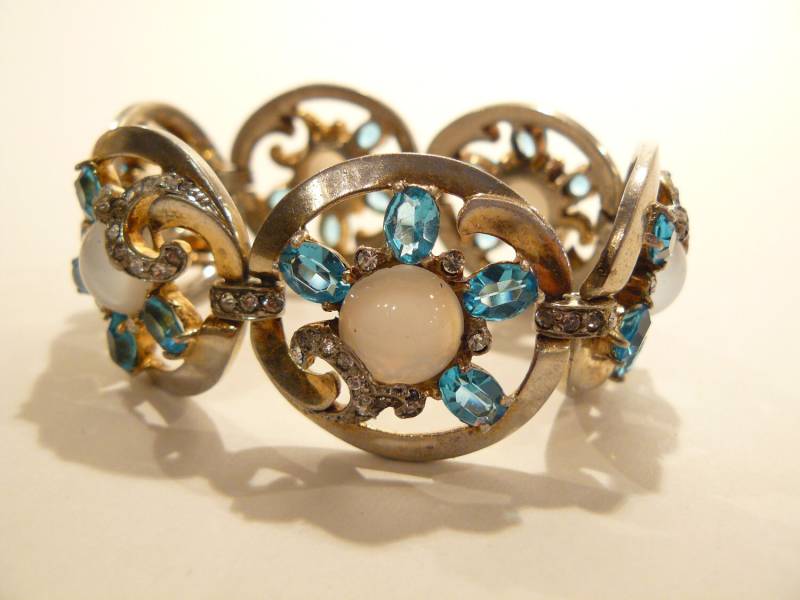 Chunky Vtg Mazer Sterling Mondstein & Strass Armband von ClarabellesCloset